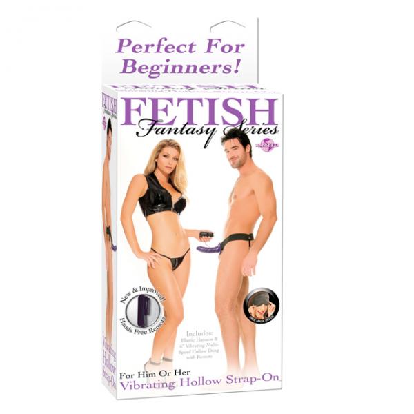 Fetish Fantasy For Him Or Her Vibrating Hollow Strap-on Purple