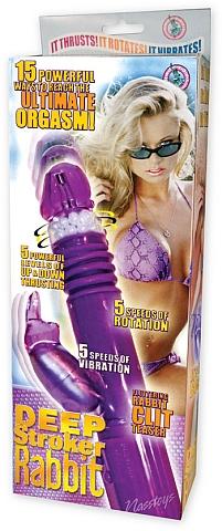 Deep Stroker Rabbit Vibe With Clit Stimulator - Purple