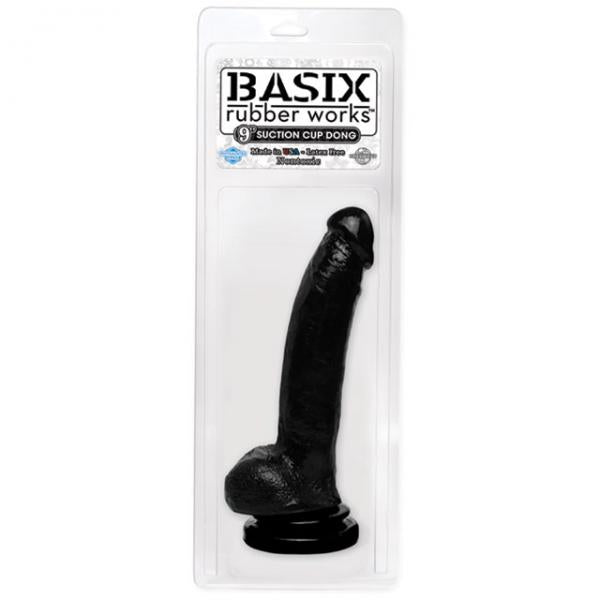 Basix Rubber 9 inches Suction Cup Dong Black