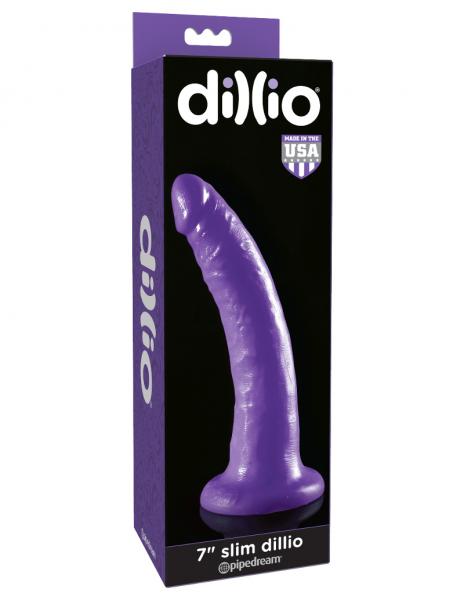 Dillio Purple 7 inches Slim Dildo