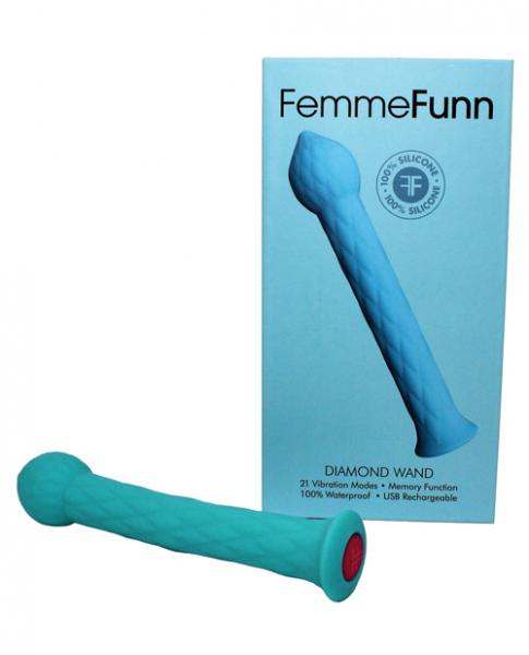 Femmefunn Diamond Wand Vibrator Turquoise Blue